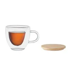 Tasse personnalisée en borosilicate à double paroi - CORAMUG Matières : polyester Couleurs : gris 2