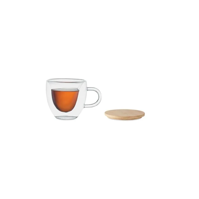 Tasse personnalisée en borosilicate à double paroi - CORAMUG Matières : polyester Couleurs : gris personnalisable avec votre log