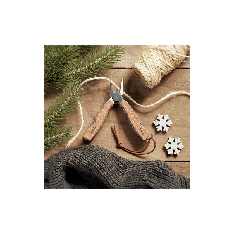 Couteau multifonction écologique pliable personnalisé en liège | PLIERKORK Matières : polypropylène (PP) Couleurs : noir Contena