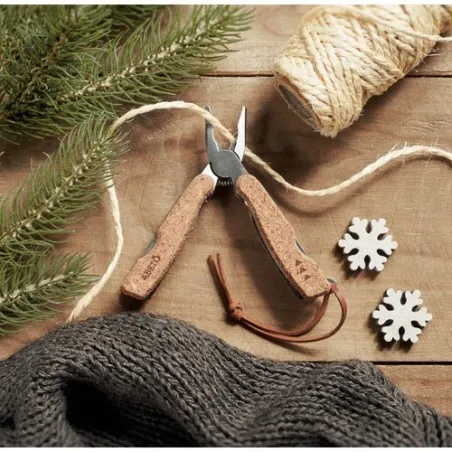 Couteau multifonction écologique pliable personnalisé en liège | PLIERKORK Matières : polypropylène (PP) Couleurs : noir Contena