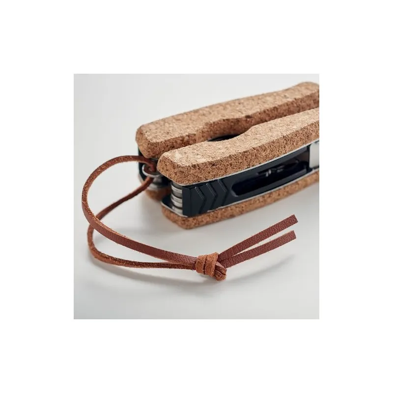 Couteau multifonction écologique pliable personnalisé en liège | PLIERKORK Matières : polypropylène (PP) Couleurs : noir Contena