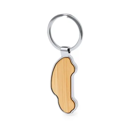 Porte-Clés Personnalisé en Bambou Fangiox Matières : métal Couleurs : rouge cadeau entreprise pas cher