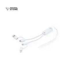 Câble de Charge Écologique Personnalisé pas cher - Surgex Matières : bambou Couleurs : blanc 2