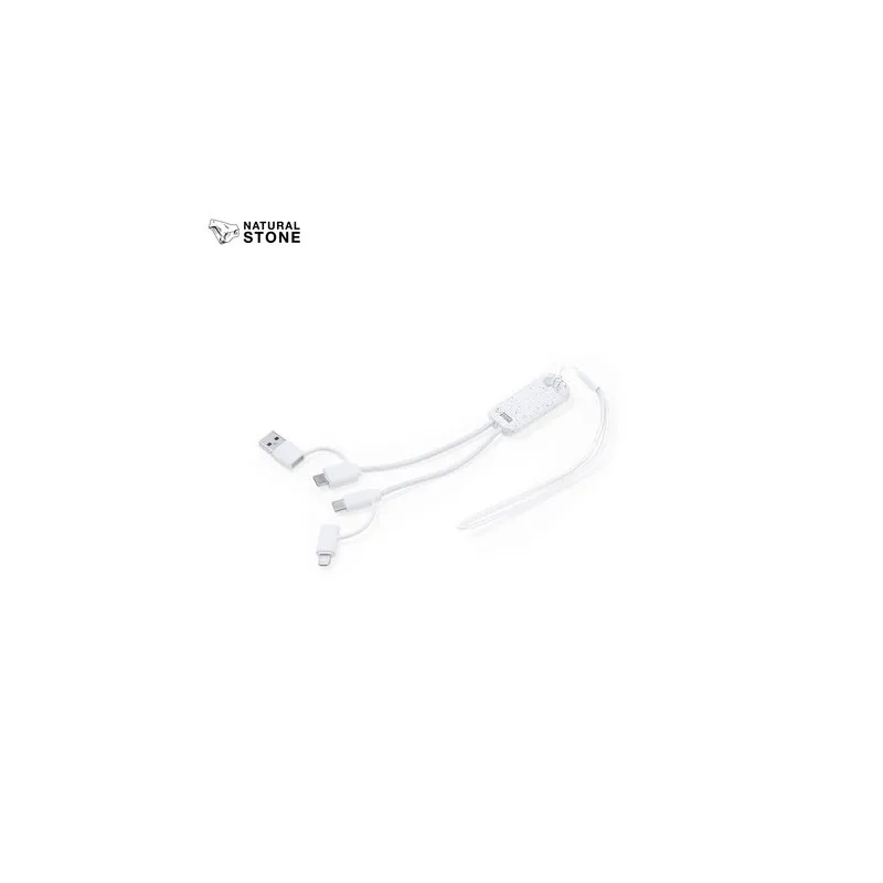 Câble de Charge Écologique Personnalisé pas cher - Surgex Matières : bambou Couleurs : blanc personnalisable avec votre logo