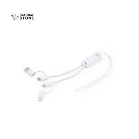 Câble de Charge Écologique Personnalisé pas cher - Surgex Matières : bambou Couleurs : blanc personnalisable avec votre logo