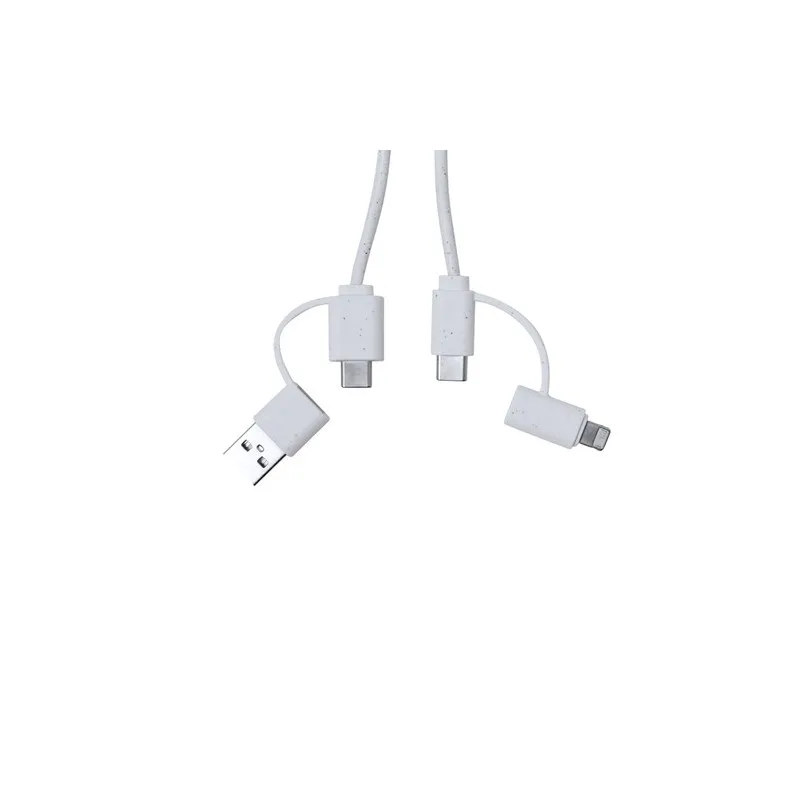 Câble de Charge Écologique Personnalisé pas cher - Surgex Matières : bambou Couleurs : blanc goodies publicitaire événementiel