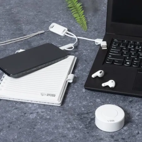 Câble de Charge Écologique Personnalisé pas cher - Surgex Matières : bambou Couleurs : blanc impression haute définition