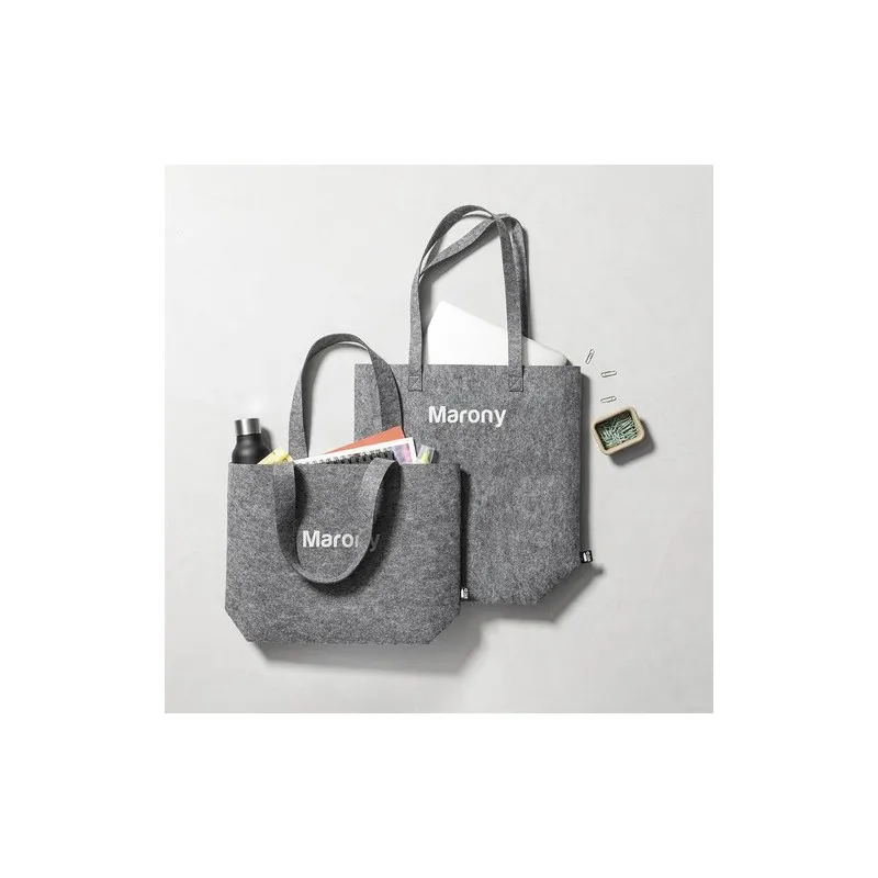 Sac Écologique en RPET Personnalisé pour le Shopping Flavux pas cher Matières : polyester Couleurs : noir impression haute défin