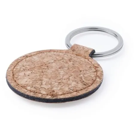 Porte-clés écologiques en liège naturel personnalisés - Kimbox Matières : coton Couleurs : kaki cadeau affaires élégant