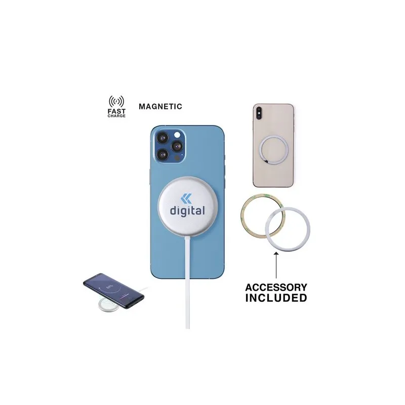 Chargeur Magnétique Sans Fil Personnalisé 10W - Makensy Matières : polypropylène (PP) Couleurs : rouge personnalisable avec votr