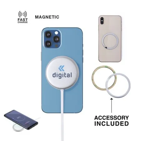 Chargeur Magnétique Sans Fil Personnalisé 10W - Makensy Matières : polypropylène (PP) Couleurs : rouge personnalisable avec votr