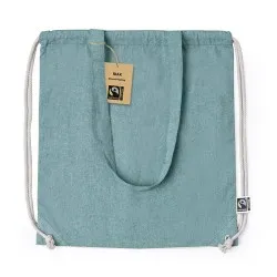 Sac à Dos Éthique Personnalisé Fairtrade Riak Matières : coton Taille textile : M Couleurs : bleu atoll