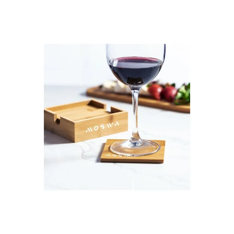 Set Écologique Personnalisé de Sous-Verres Élégants Kappal Matières : cuir Couleurs : brun impression haute définition