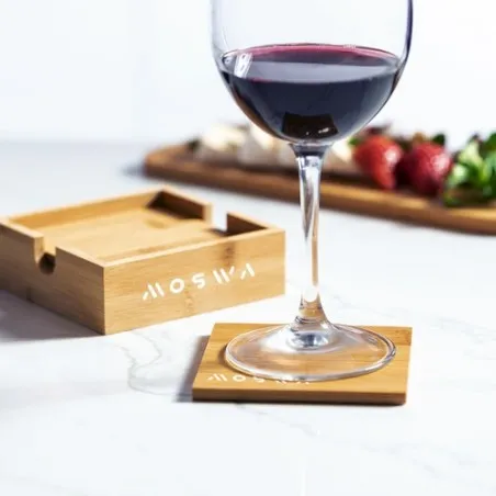 Set Écologique Personnalisé de Sous-Verres Élégants Kappal Matières : cuir Couleurs : brun impression haute définition