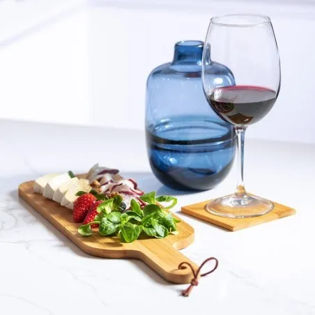 Set Écologique Personnalisé de Sous-Verres Élégants Kappal Matières : cuir Couleurs : brun marquage laser ultra précis