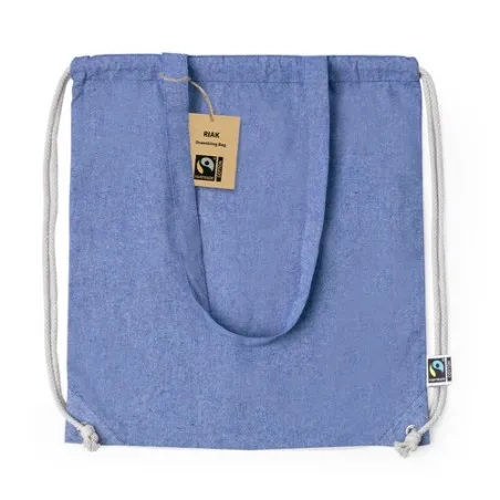 Sac à Dos Éthique Personnalisé Fairtrade Riak Matières : coton Taille textile : XL Couleurs : bleu atoll impression haute défini