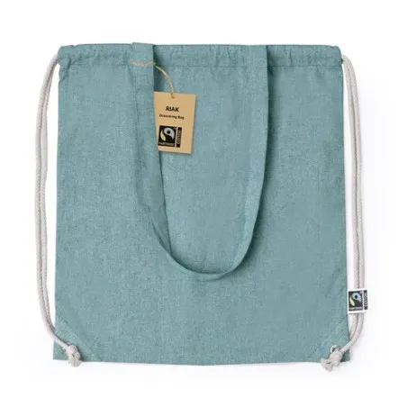 Sac à Dos Éthique Personnalisé Fairtrade Riak Matières : coton Taille textile : XXL Couleurs : bleu atoll objet promotionnel éco