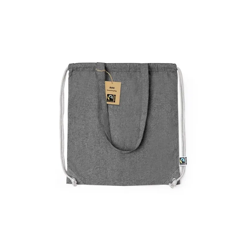 Sac à Dos Éthique Personnalisé Fairtrade Riak Matières : coton Taille textile : 4XL Couleurs : noir profond goodies publicitaire