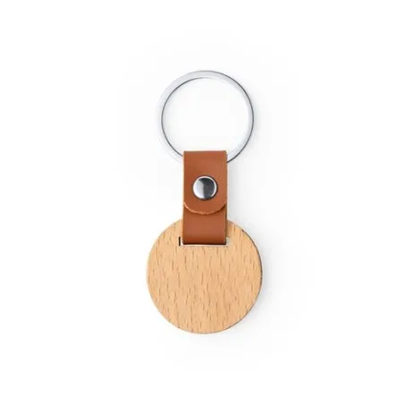 Porte-Clés Personnalisé en Bois Naturel - Mappets Couleurs : jaune cadeau collaborateur premium