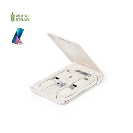 Câbles de Charge Écologiques et Multifonctionnels - Set Lee Couleurs : noir personnalisable avec votre logo