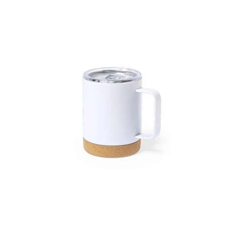 Tasse Thermique Isotherme Pratique Personnalisée pas cher Loret Matières : bambou Couleurs : blanc goodies publicitaire durable