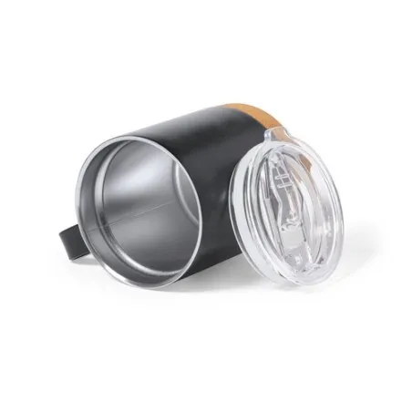 Tasse Thermique Isotherme Pratique Personnalisée pas cher Loret Matières : bambou Couleurs : noir cadeau client original