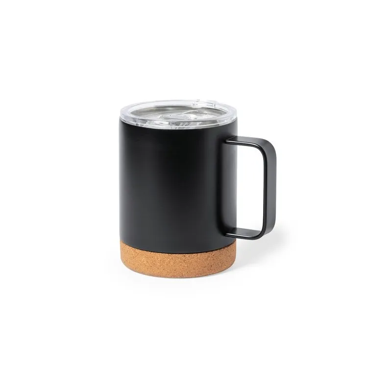 Tasse Thermique Isotherme Pratique Personnalisée pas cher Loret Matières : TPU Couleurs : noir cadeau collaborateur premium