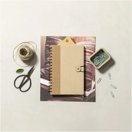 Cahier Écologique Pratique Personnalisé A5 Idina pas cher Matières : polyester Couleurs : jaune accessoire événementiel unique