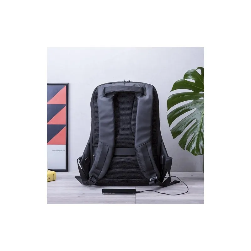 Sac à Dos Antivol Pratique et Élégant Personnalisé Ranley pas cher Matières : ABS recyclé Couleurs : noir objet promotionnel éco