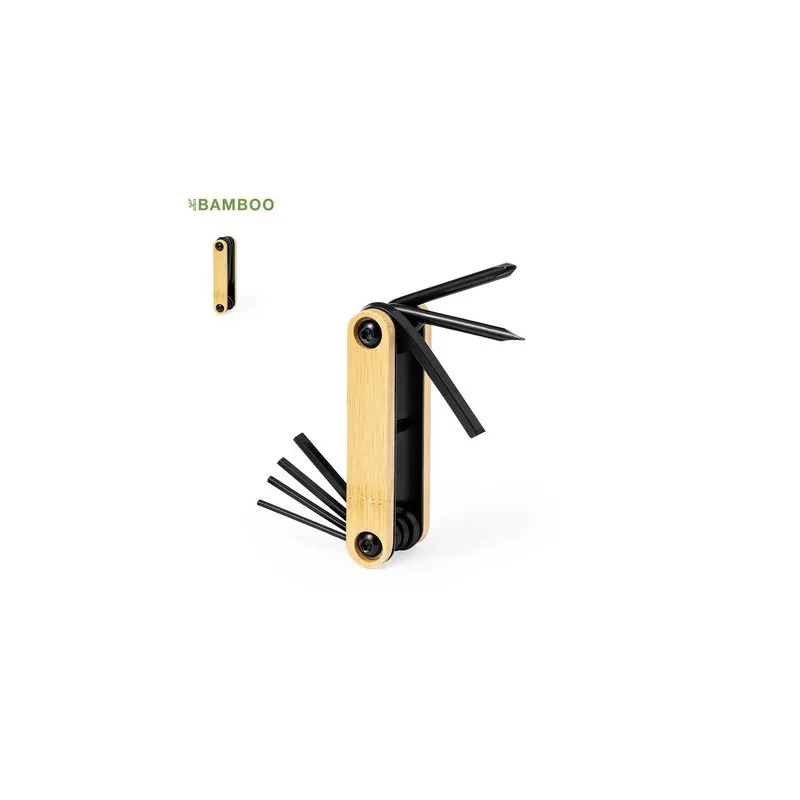 Outil de Poche Multifonction Personnalisé Ruselton Matières : bambou Couleurs : blanc