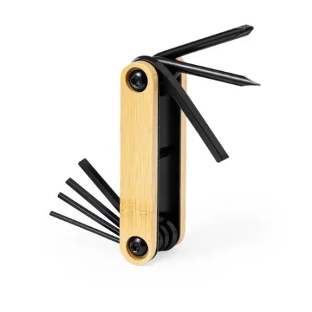 Outil de Poche Multifonction Personnalisé Ruselton Matières : bambou Couleurs : blanc goodies publicitaire événementiel