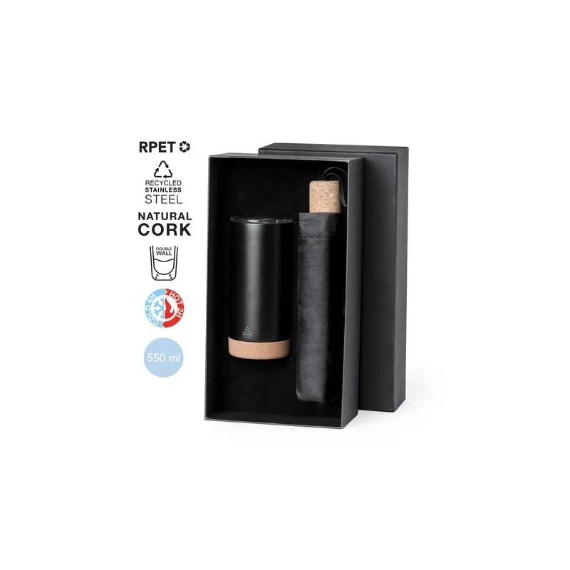 Set de Gobelet et Parapluie Écologique Personnalisé Neolux pas cher Matières : bambou Couleurs : vert personnalisable avec votre