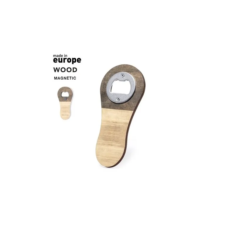 Ouvre Bouteille Personnalisé de la marque Samary Matières : bambou Couleurs : bleu clair