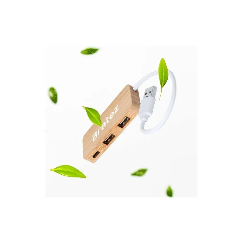 Port USB Écoresponsable en Bambou Personnalisé - Norman pas cher Matières : bambou impression haute définition