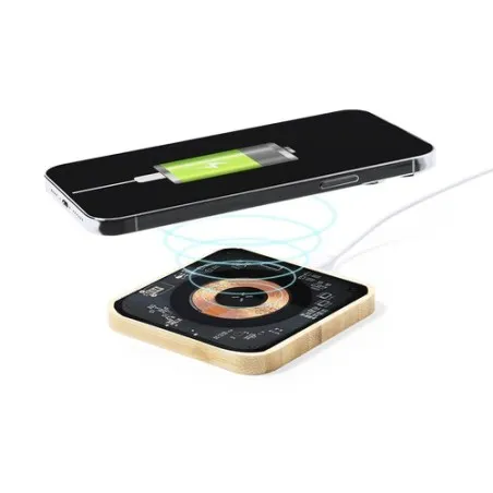 Chargeur sans fil Écologique Personnalisé 15W - Gaussian Matières : polyester Couleurs : vert goodies publicitaire événementiel