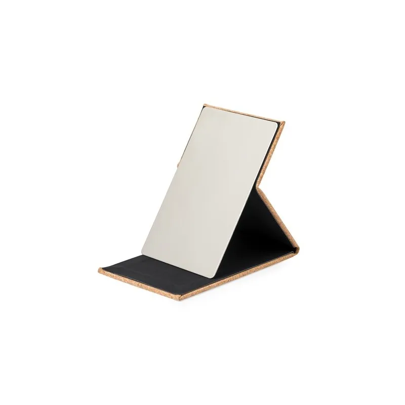 Miroir Pliant Écologique Personnalisé en Liège - Bien-être et Beauté Matières : polyester Couleurs : noir personnalisable avec v