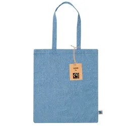 Sac Écologique Personnalisé de Shopping Lazar Fairtrade Matières : suédine Couleurs : bleu