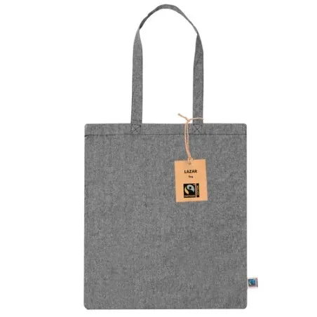 Sac Écologique Personnalisé de Shopping Lazar Fairtrade Matières : suédine Couleurs : noir impression logo haute qualité