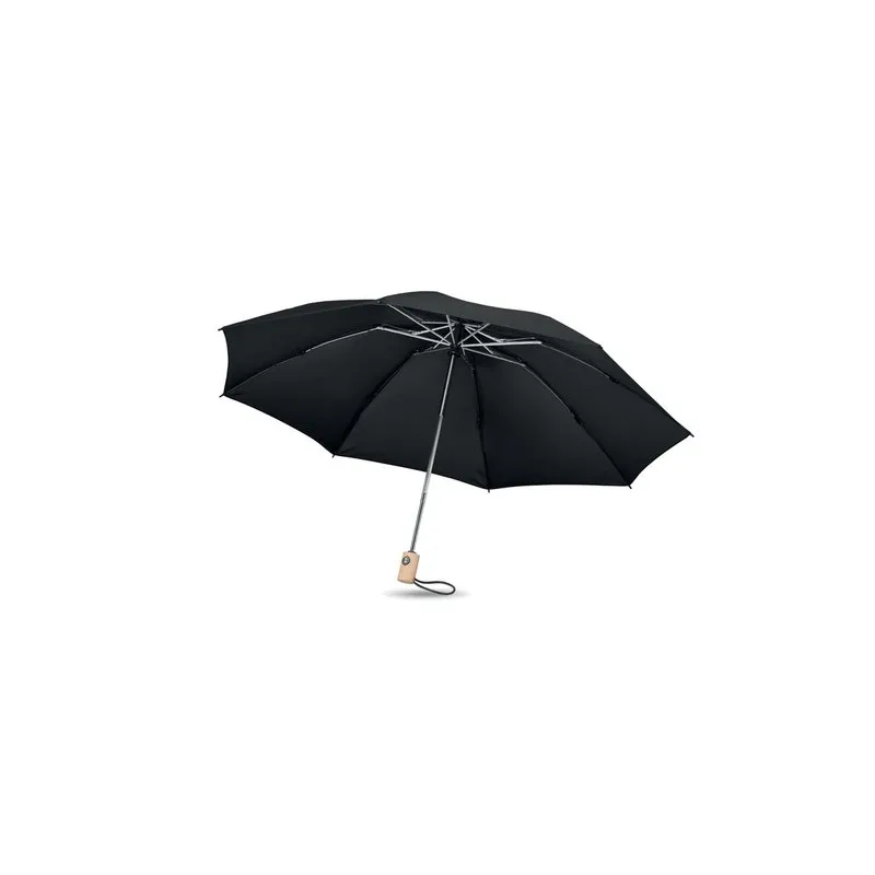 Parapluie pliable écologique 190T en RPET de 23'' - LEEDS Matières : coton Taille textile : L Couleurs : bleu marine cadeau coll