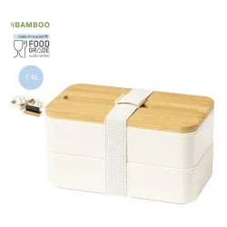 Gamelle Écologique et Pratique Personnalisée Graftan Matières : bambou Couleurs : brun