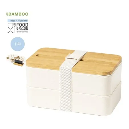 Gamelle Écologique et Pratique Personnalisée Graftan Matières : bambou Couleurs : brun