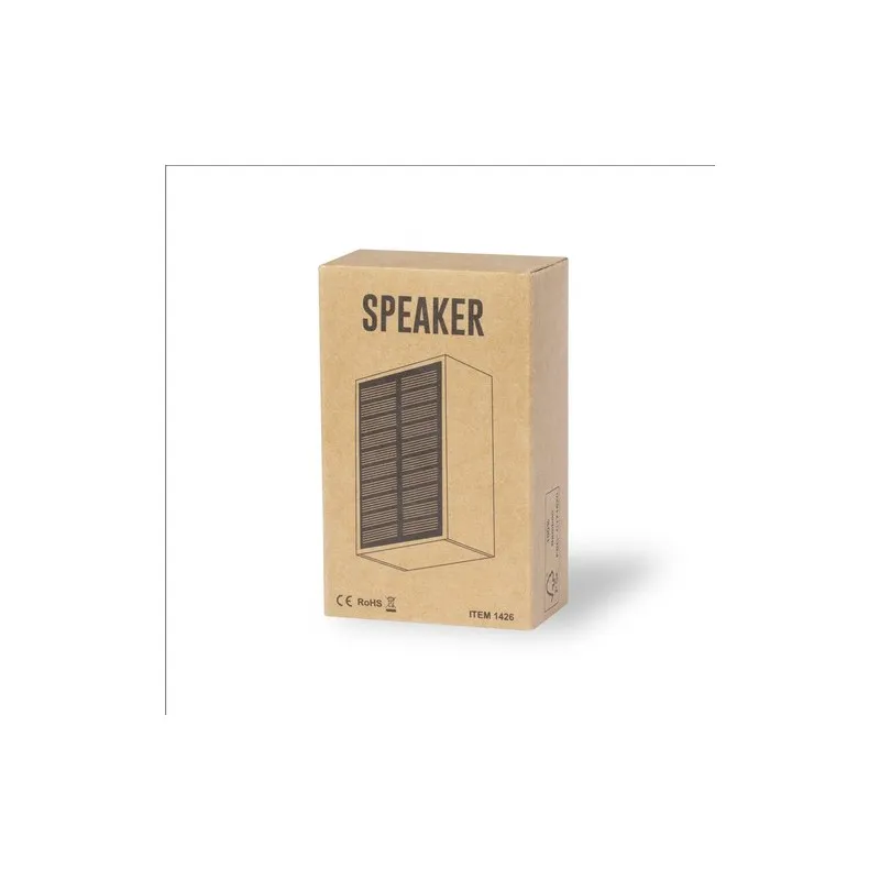 Enceinte Écologique Solaire Personnalisée Laurens FSC Matières : bois Couleurs : brun marquage laser ultra précis