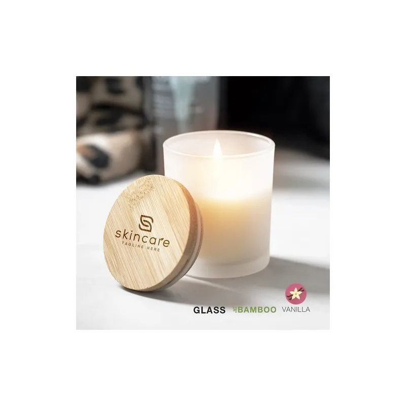 Bougie Aromatique Personnalisée Parfum Vanille Trivak Matières : acier inoxydable Couleurs : noir Contenance : 470 ml personnali