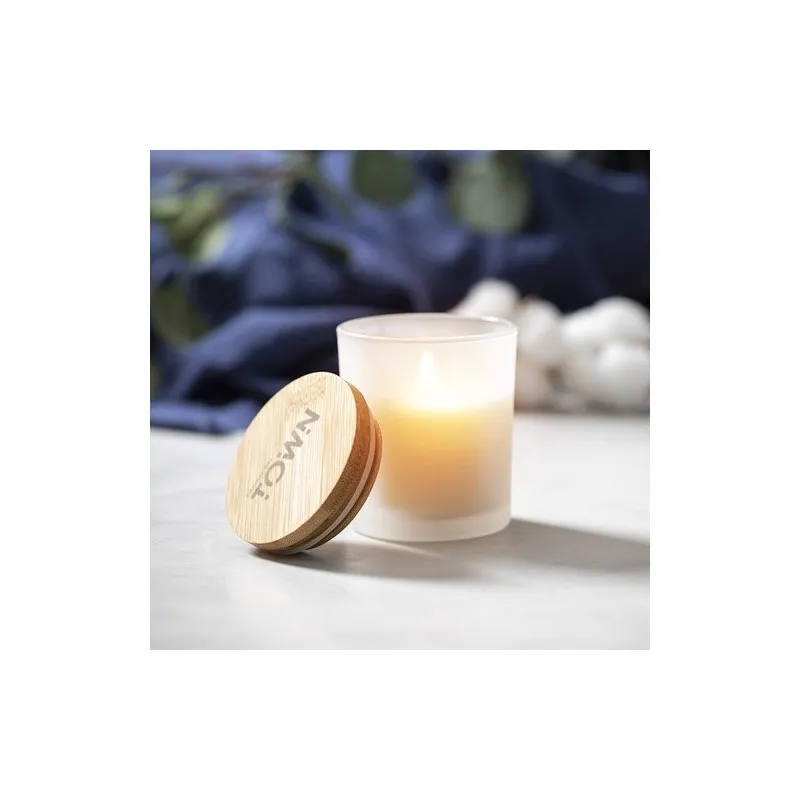 Bougie Aromatique Personnalisée Parfum Vanille Trivak Matières : acier inoxydable Couleurs : noir Contenance : 470 ml impression