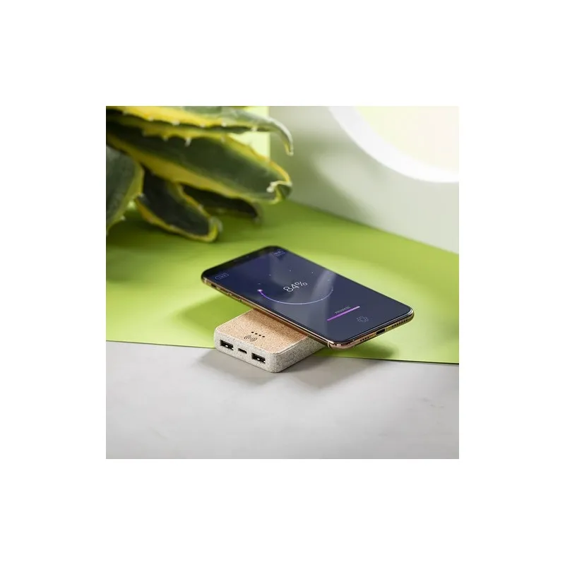 Power Bank Écologique Merak Matières : ABS Couleurs : vert sauge Contenance : 2,2 L marquage laser ultra précis