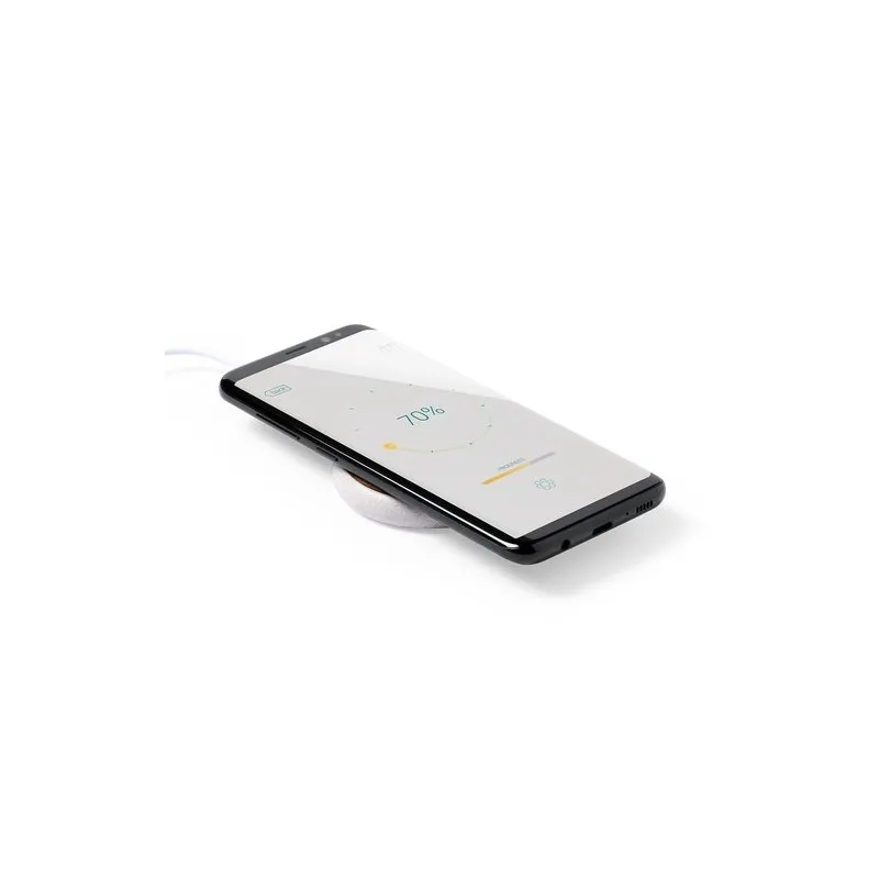 Chargeur Écologique Sans Fil Personnalisé 10W - Fiore Matières : métal Capacité : 4 Go Couleurs : blanc goodies publicitaire évé