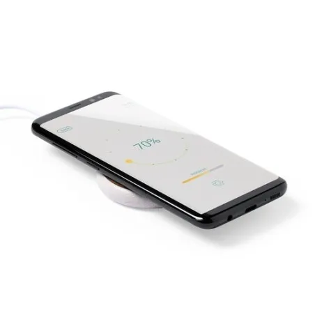 Chargeur Écologique Sans Fil Personnalisé 10W - Fiore Matières : métal Capacité : 4 Go Couleurs : blanc goodies publicitaire évé