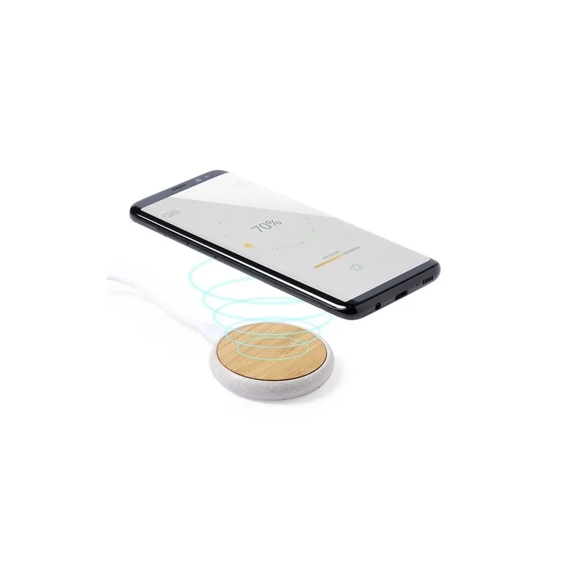 Chargeur Écologique Sans Fil Personnalisé 10W - Fiore Matières : métal Capacité : 4 Go Couleurs : blanc impression haute définit