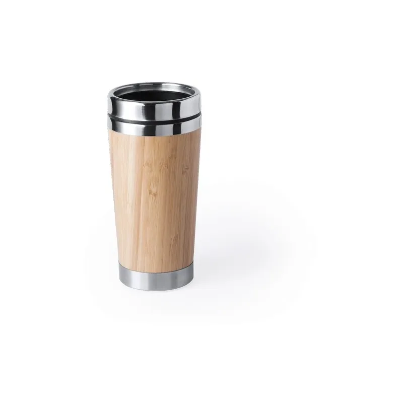 Mug Isotherme Écologique Personnalisé - Verre Thermique Ariston Matières : bambou Couleurs : bambou cadeau collaborateur premium
