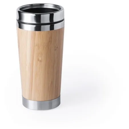 Mug Isotherme Écologique Personnalisé - Verre Thermique Ariston Matières : bambou Couleurs : bambou cadeau collaborateur premium